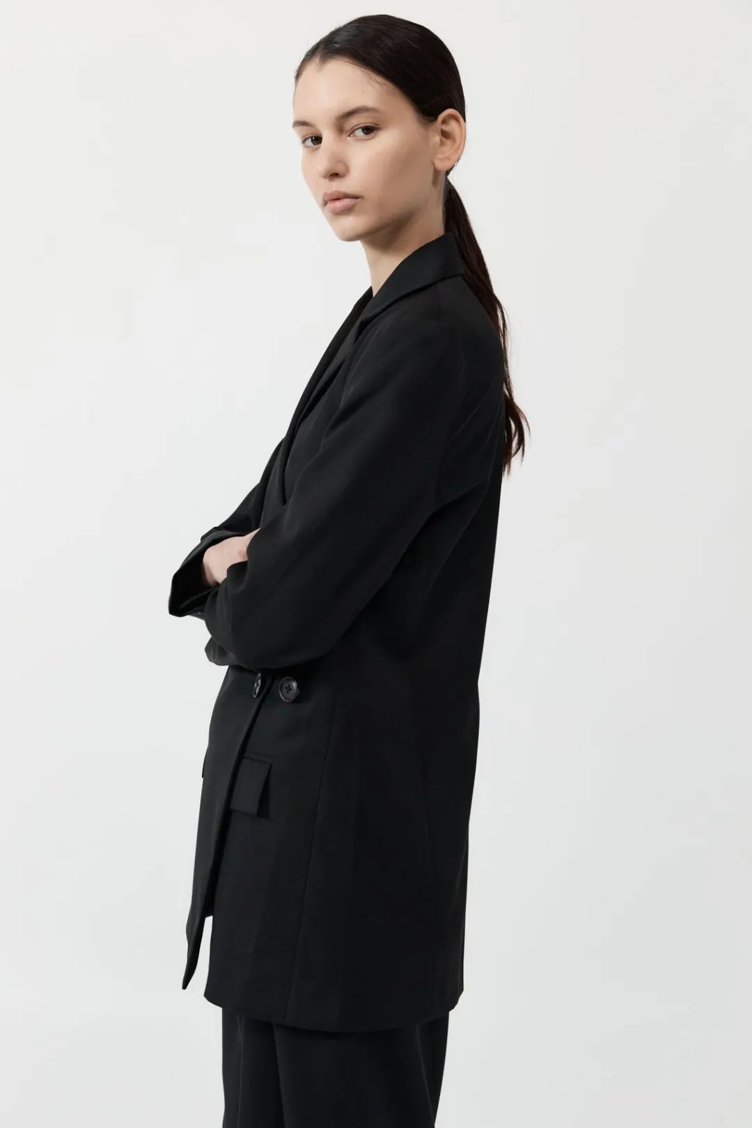 Unisex*St. Agni Wrap Blazer - Black
