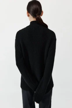 Jumpers*St. Agni Zip Detail Cardigan - Black
