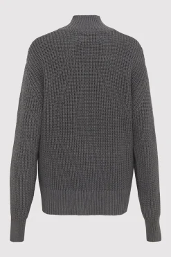 Jumpers*St. Agni Zip Detail Cardigan - Smoke