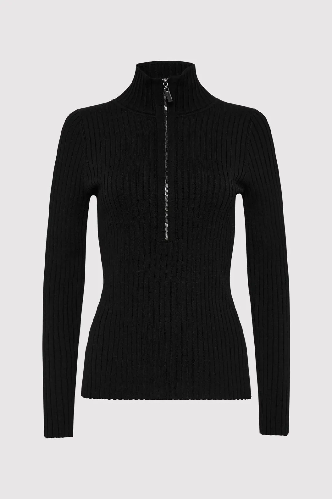 Tops*St. Agni Zip Front Top - Black